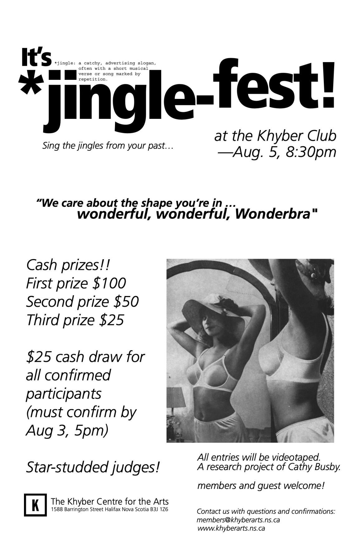 Jingle-fest poster for event at Khyber Centre for the Arts, Halifax, 2003