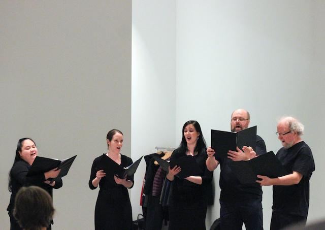 PARKING, madrigal performance, collaboration with Earle Peach, composer, AHVA Gallery, UBC, 2019
