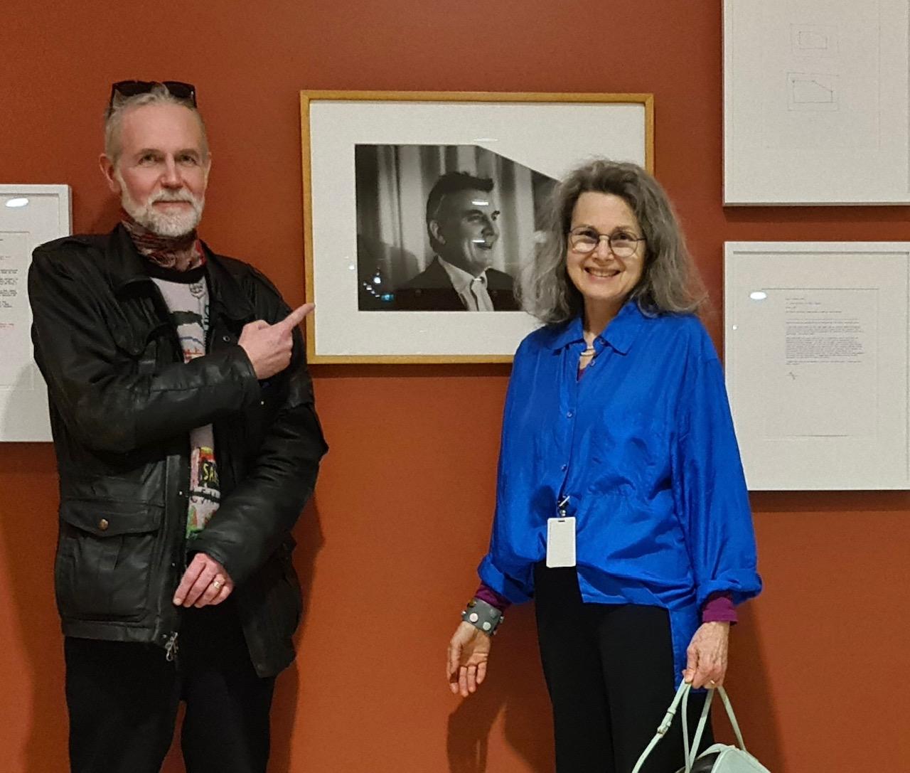 Erling Klingenberg, Kling+Bang, Reykjavik, with Cathy Busby and portrait of Garry Neill Kennedy by Lawrence Weiner, HORIZONS, Vancouver Art Gallery, 2024