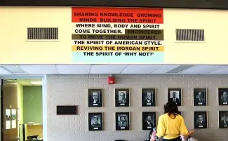 Branded, "Spirit", adhesive vinyl, Render, University of Waterloo Art Gallery, in the Modern Languages Building, Canada, 2008. From top: First Nations U of Canada, Queen’s U, Mercedes-Benz, Buick, Morgan State U, University of Waterloo.