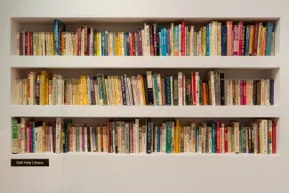 Where Does It Hurt? Artspeak 2014, interior, Self-Help Book collection