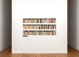 Where Does It Hurt? Artspeak 2014 interior Self-Help book collection
