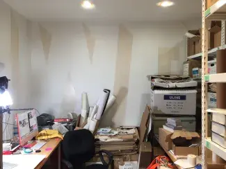 I Wonder, wall-text painting, permanent installation, Art Metropole work space, Toronto, 2021.