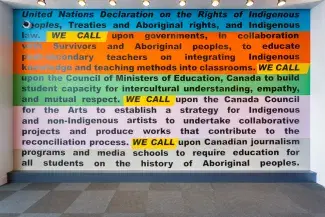 WE CALL, installation, one of two panels, Teck Gallery, Simon Fraser University Galleries, Vancouver, 2017