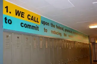 We Call, permanent installation, Gitksan Wet’suwet’en Education Society (GWES), Hazelton, BC, 2017
