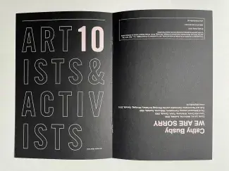 WE ARE SORRY, Artists & Activists 10, Printed Matter, NY + The Truth and Reconciliation of Canada, 2010, 16pp