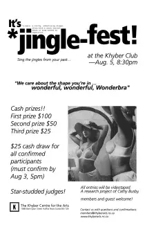 Jingle-fest poster for event at Khyber Centre for the Arts, Halifax, 2003